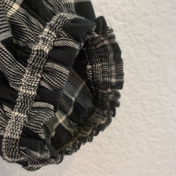 Knox Rose Black Plaid Peasant Top XL - Picture 5 of 8